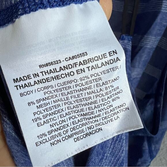 Nike Elastika Elevate Logo T-Back Tank Blue Stripe Lightweight Medium - Picture 10 of 11